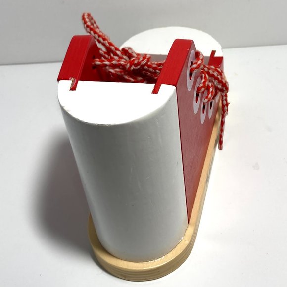 MELISSA and DOUG Deluxe Wood Lacing Sneaker Learn to Tie a Shoe Educational - Picture 6 of 10